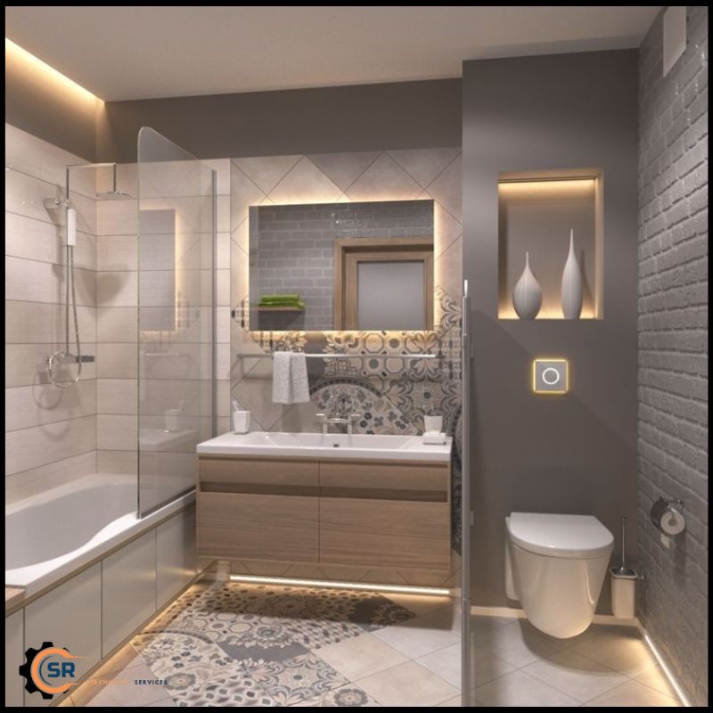 Clean modern bathroom after renovation completed by srtechnicalservices team