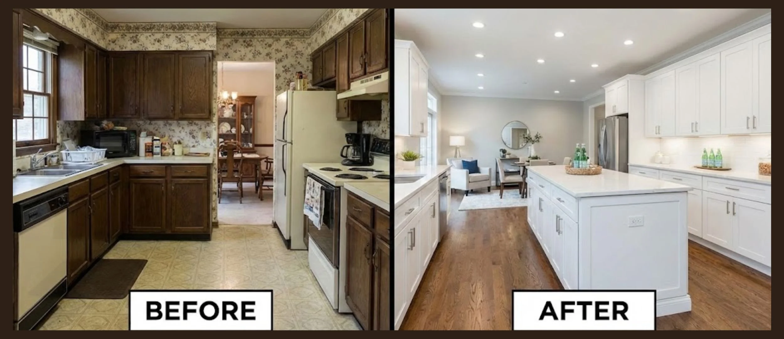 before and after home renovation