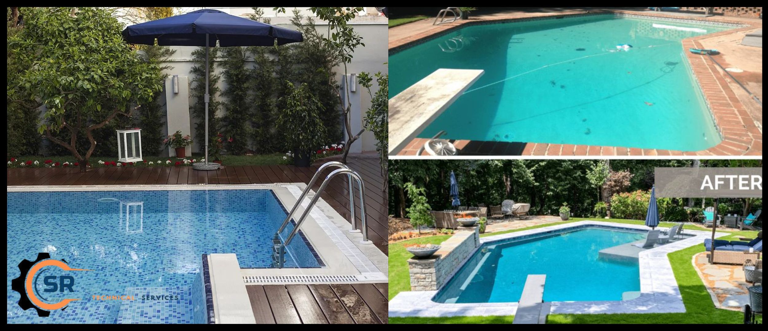 Workers preparing reinforcement steel for pool base